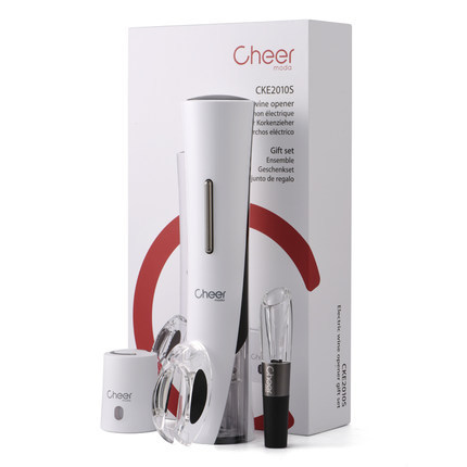 cheer启尔 小蛮腰电动红酒开瓶器 家用商务送礼4合一酒具礼盒套装