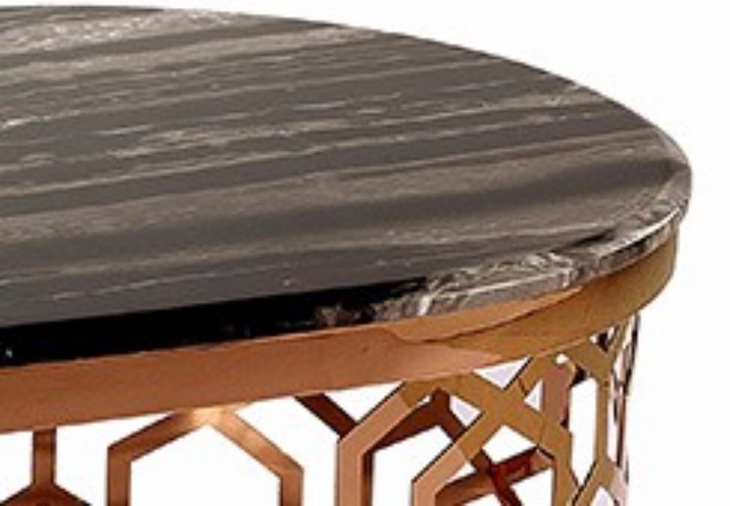 2016年现代豪华不锈钢咖啡桌配大理石口音家具