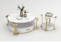 豪华大理石顶木抽屉端桌