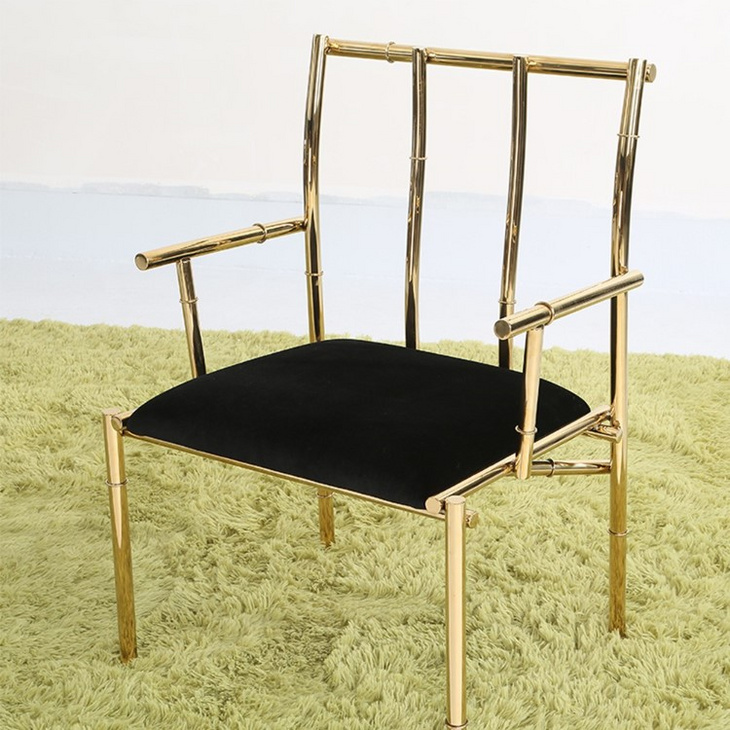 现代设计不锈钢酒店家具金餐椅