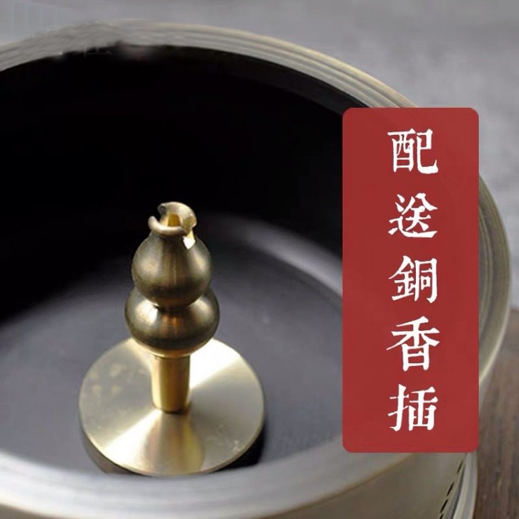 新中式天坛香炉纯铜室内创意居室盘香熏香炉样板间饰品摆件
