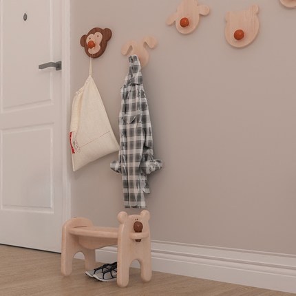 哈木的房间 纯实木儿童凳卡通小板凳 拼插益智玩具凳子家用换鞋凳