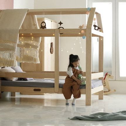 哈木的房间 北欧实木儿童家具 男孩儿童床女孩公主床单人床房子床