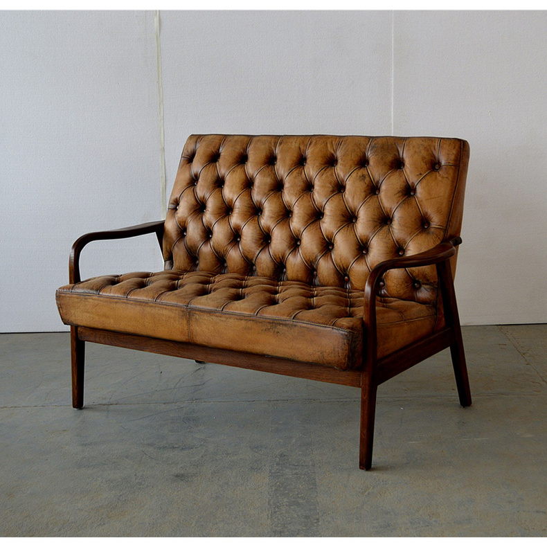 NC0332 leather two seater sofa chair