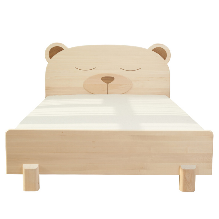 熊抱抱儿童床实木卡通可爱木质小床小孩床儿童房1.5米1.2单人床