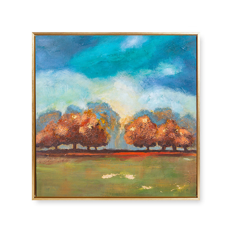 正方形手绘抽象客厅装饰画玄关过道油画现代简约卧室床头墙画