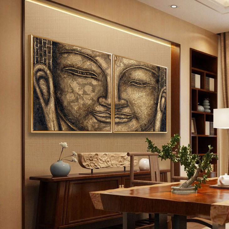 正方形手绘抽象客厅装饰画玄关过道油画现代简约卧室床头墙画