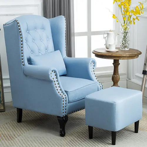 W-8006 Modern Blue Fabric Armchair