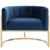 AC18513M Modern Light Luxury Velvet Blue Armchair