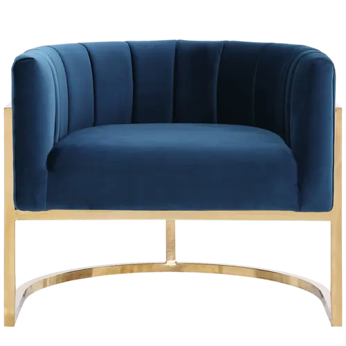 AC18513M Modern Light Luxury Velvet Blue Armchair
