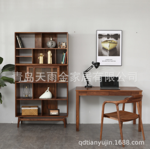 北美进口黑胡桃实木餐椅圈背扶手椅书桌椅