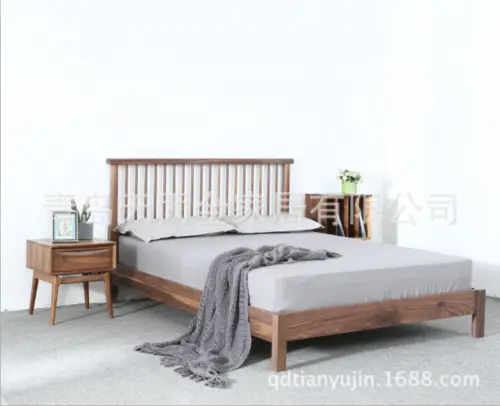 Nordic Style Solid Wood Double Bed&Japanese Harp Bed