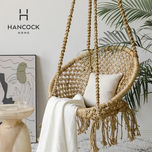 Handwoven creative hanging chair bedroom living room leisure chair hanging basket imported from India