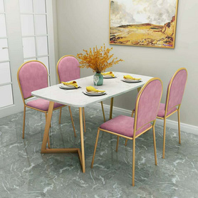北欧大理石餐桌椅组合家用小户型