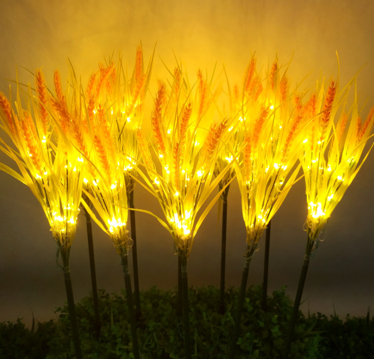 LED地插花 玫瑰 麦穗 