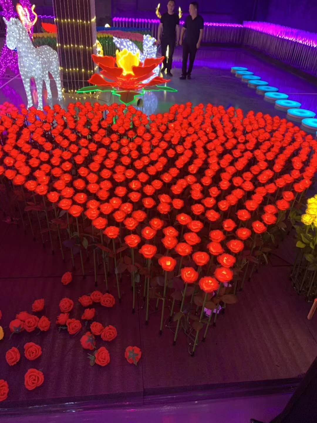 LED地插花 玫瑰 麦穗 
