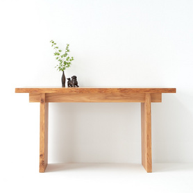「立方木作」西北老榆木|长桌条案吧台书桌供桌玄关|自然边原木色
