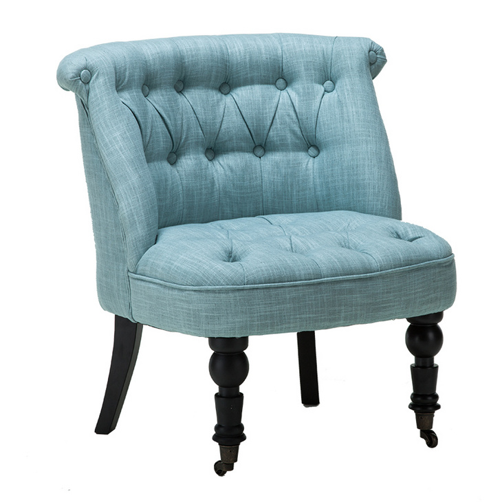 法式/欧式现代布艺沙发椅子 卧室小户型单人沙发服装店单人皮沙发