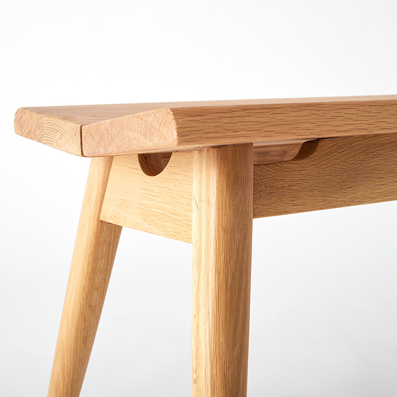 「立方木作」中缝下凹曲面全榫卯长凳|美国白橡木|上海工厂定制