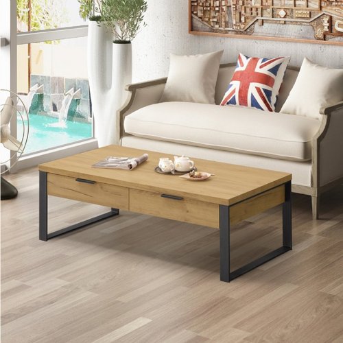 0C038FL Yabod Two Smoking Large Tea Table - Golden Oak