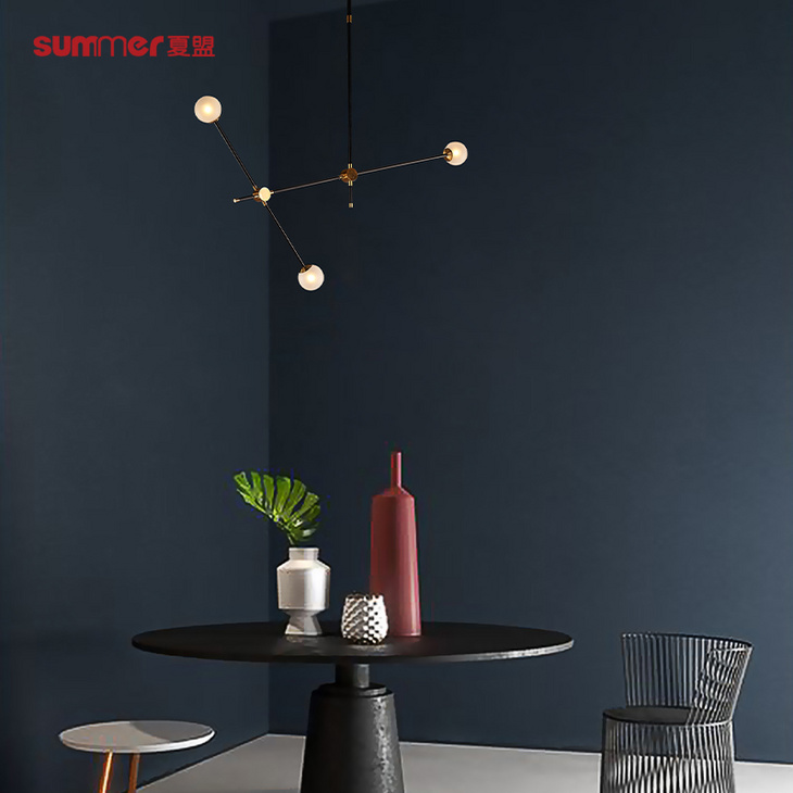 SUMMER 1250S 夏盟简约现代风黑金客厅卧室餐厅咖啡厅个性玻璃圆球吊灯