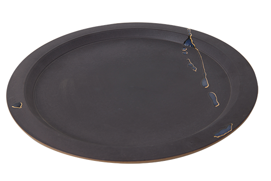 Black glaze gilt large disc with wide edge