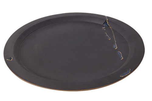 Black glaze gilt large disc with wide edge