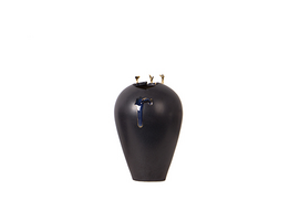 Black glaze gilt vase with different mouth buds