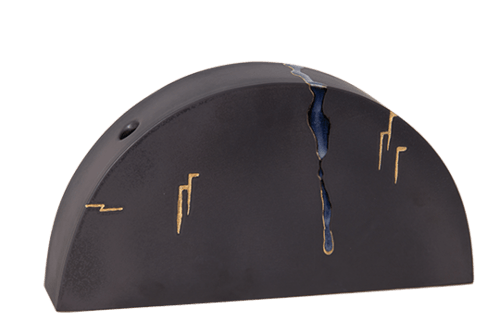 Black glaze gilded semicircular Island
