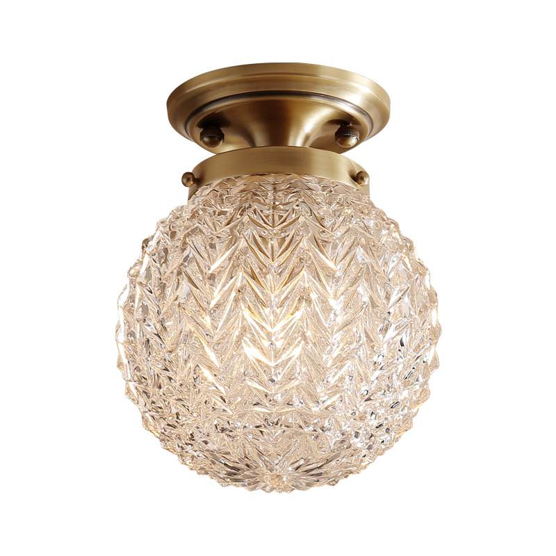 8720 Modern Full Copper Glass Shade Ceiling Lamp