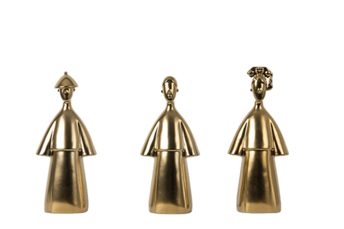 Three people's ceramic crafts in the golden palace of Qing Dynasty