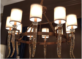 Light luxury copper glass lampshade Chandelier