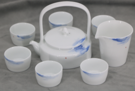 Hand painted ceramic tea set