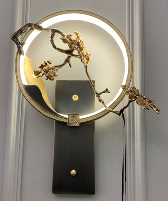 New Chinese style brass wall lamp