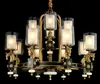 Light luxury copper glass lampshade Chandelier