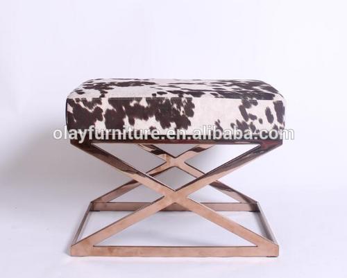 定制黄金金属框架织物奥斯曼不锈钢面料 X Ottomans