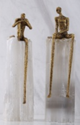 Natural crystal brass character ornaments