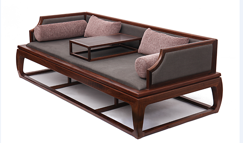 New Chinese style big leaf red sandalwood arhat bed