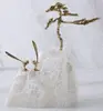 Natural crystal brass tree bird combination ornament