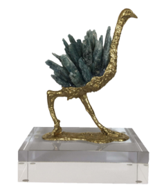 Crystal Brass Bird Ornament