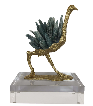 Crystal Brass Bird Ornament