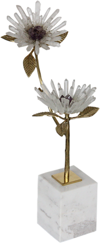水晶大理石 花卉摆件