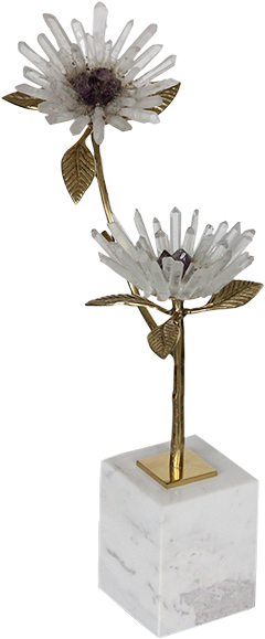 Crystal marble flower ornaments