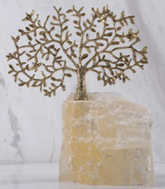 Natural crystal brass Tree Ornament