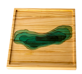 New Chinese style wooden resin tea tray