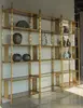 New Chinese style copper glass bamboo bookshelf
