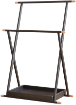 New Chinese style white wax wooden coat hat stand