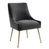 Tengye American light luxury dining chair home back chair Nordic fabric stainless steel gold-plated flannel chair