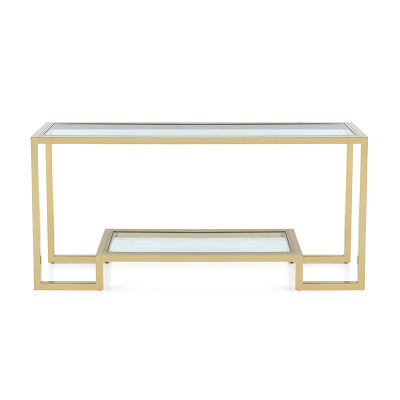 Factory direct sales Tengye modern light luxury entryway stainless steel tempered glass entrance hall corridor gold-plated entryway