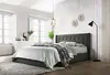 Europen style grey bed frame with storage
